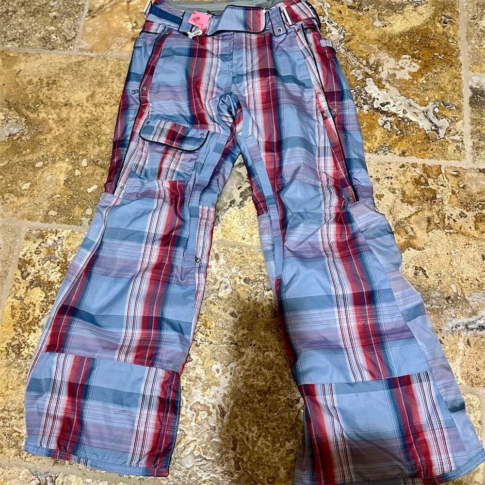 686 Women's Snowboard Pants XS Multicolor Plaid Winter Casual